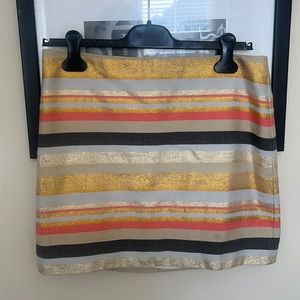 J Crew Metallic Stripe skirt - size 4